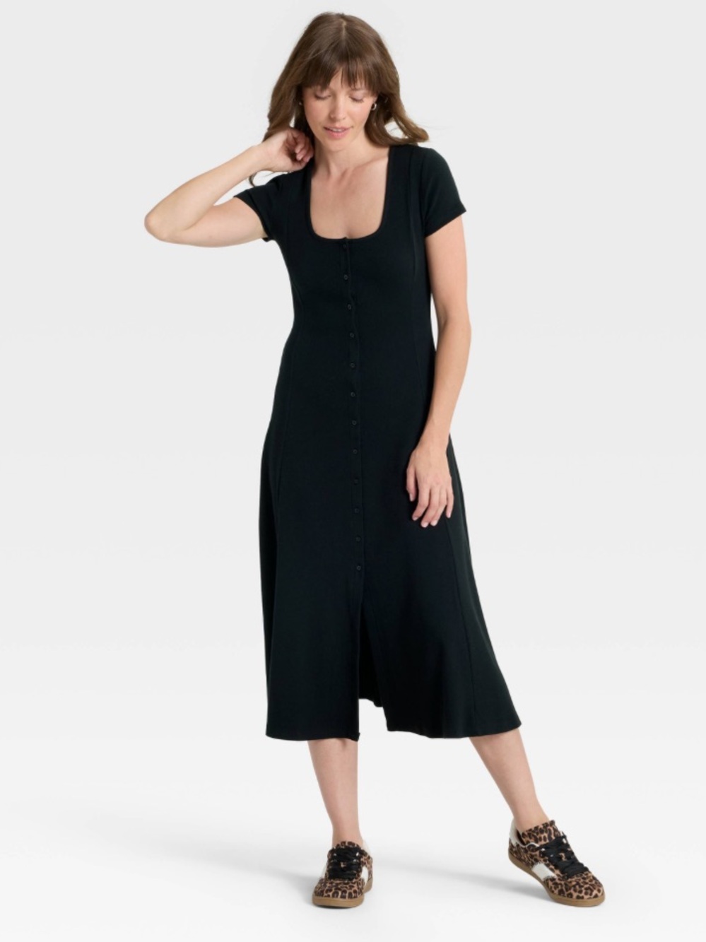 NWT Universal Thread Knit Button Front Midi Dress- Large